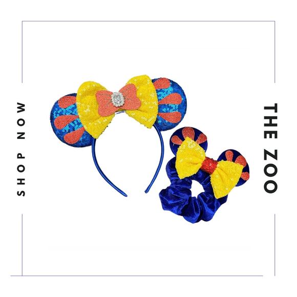 Headband and Scrunchie with Mouse Ears Snow White - Picture 1 of 3